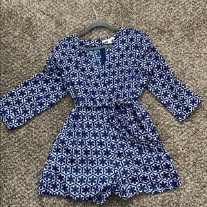 Romper- Blue and White